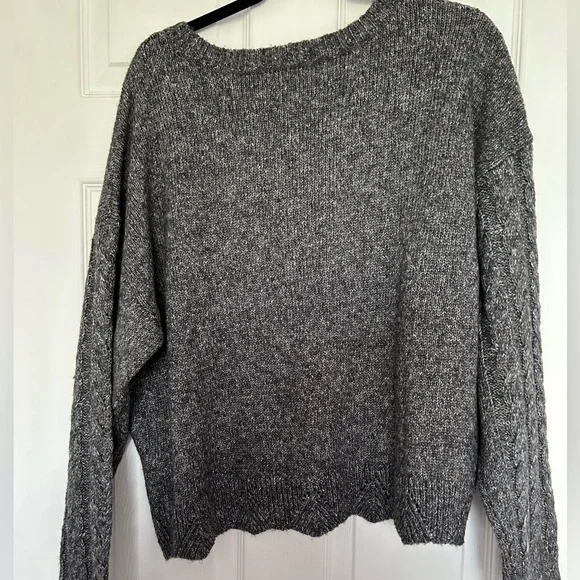 BNWT Lucky Brand Cable Knit Women's Sweater - Grey - X-Large - Picture 3 of 5